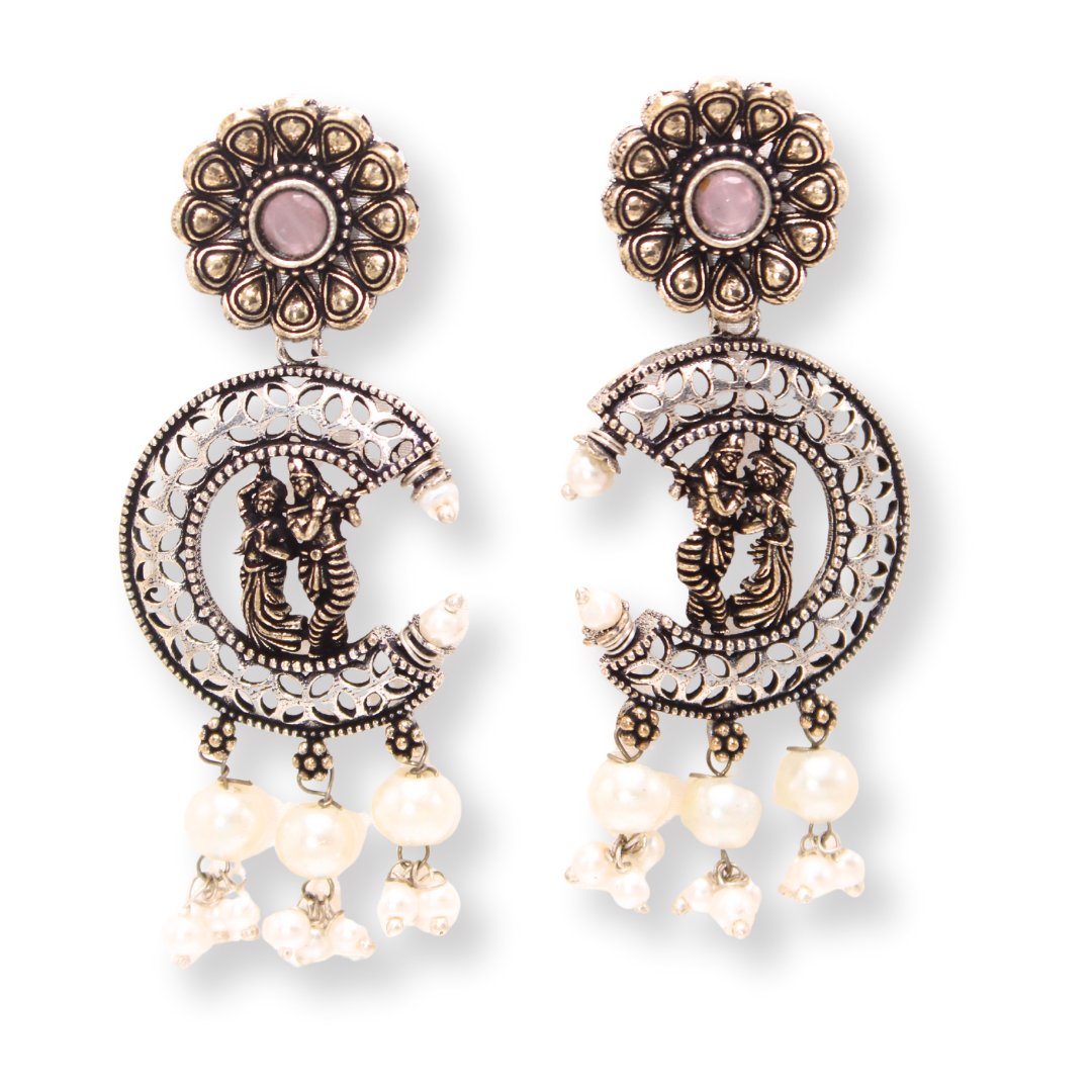 RADHA KRISHNA DUAL TONE JHUMKA-PINK -Earrings