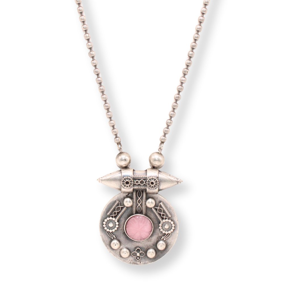 ROUND BOHO PENDANT SET-PINK -Charms & Pendants