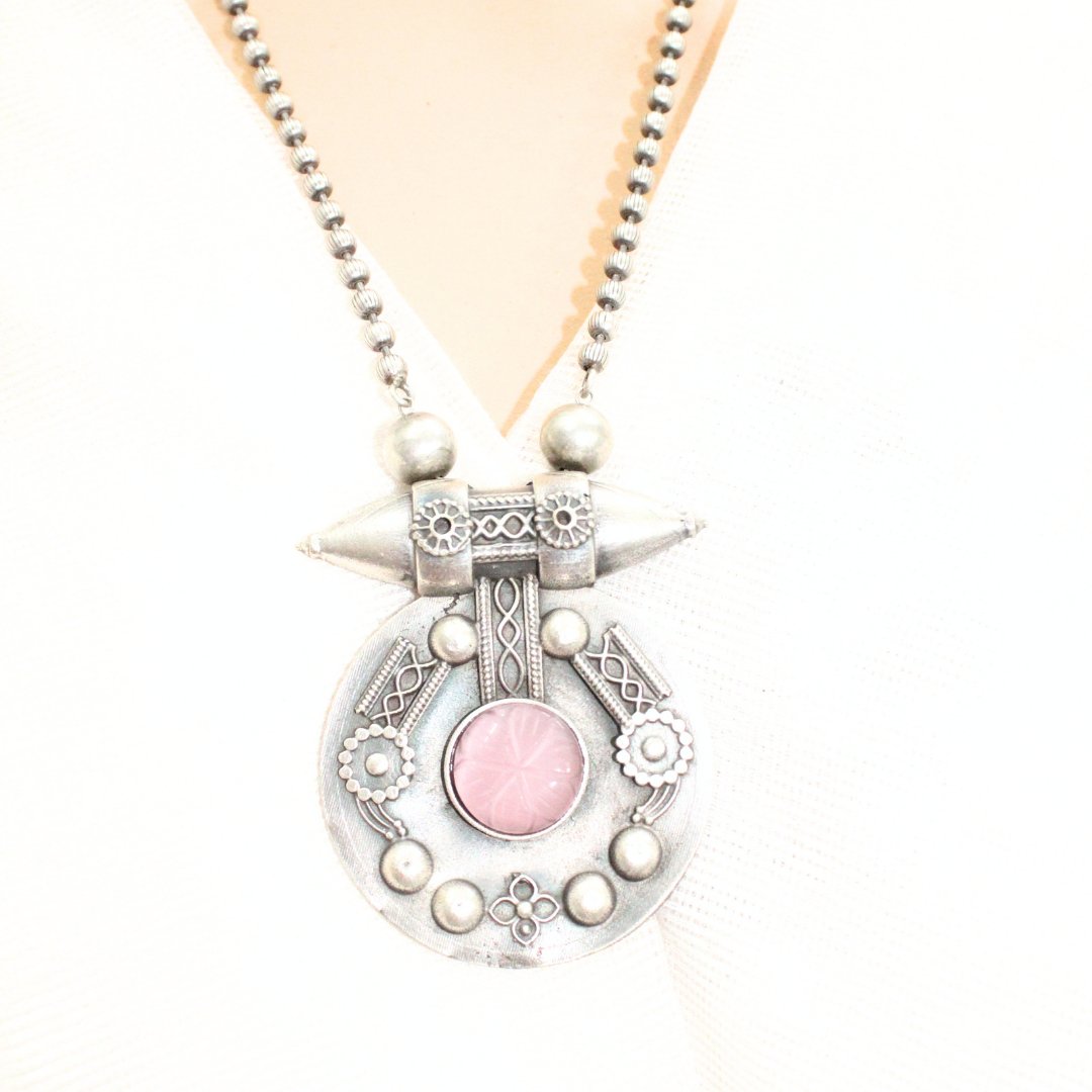 ROUND BOHO PENDANT SET-PINK -Charms & Pendants