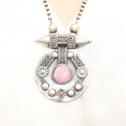 ROUND BOHO PENDANT SET-PINK -Charms & Pendants