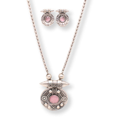 ROUND BOHO PENDANT SET-PINK -Charms & Pendants