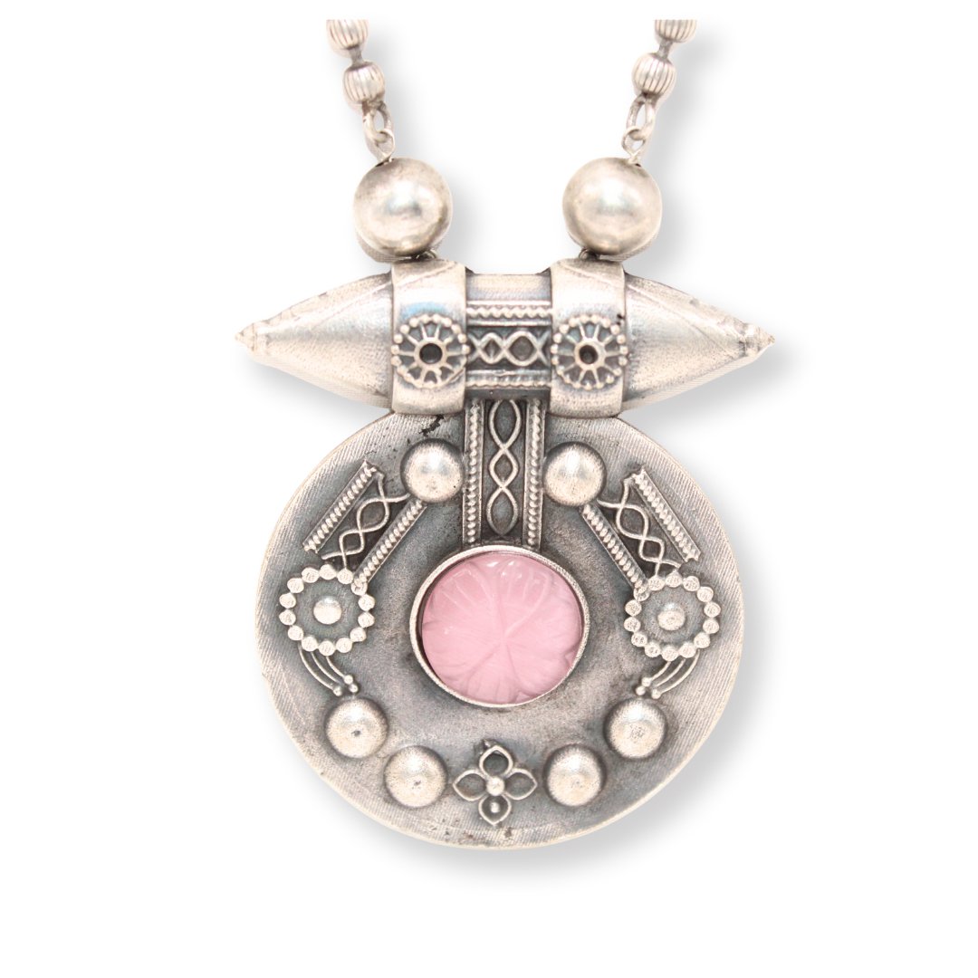 ROUND BOHO PENDANT SET-PINK -Charms & Pendants