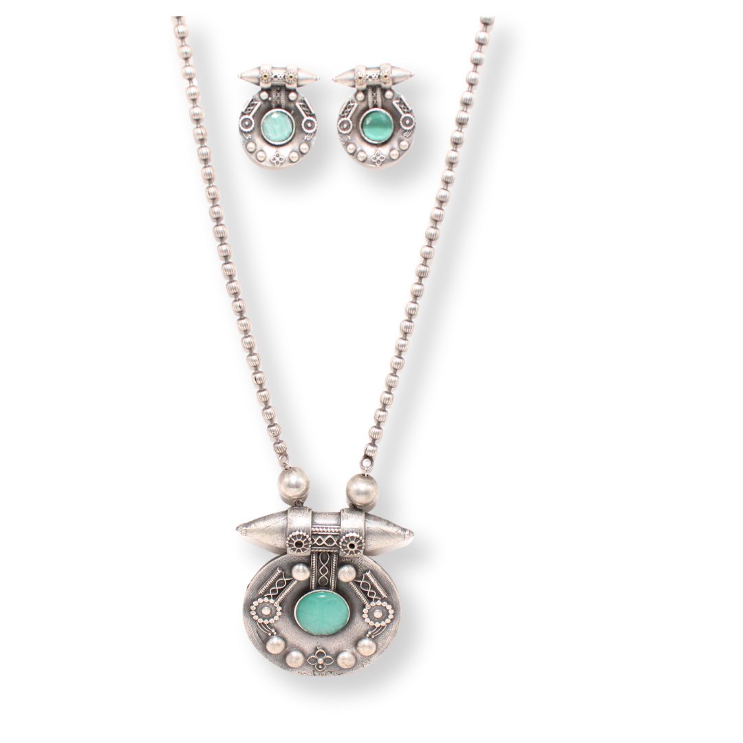 ROUND BOHO PENDANT SET-TURQUOISE -Charms & Pendants