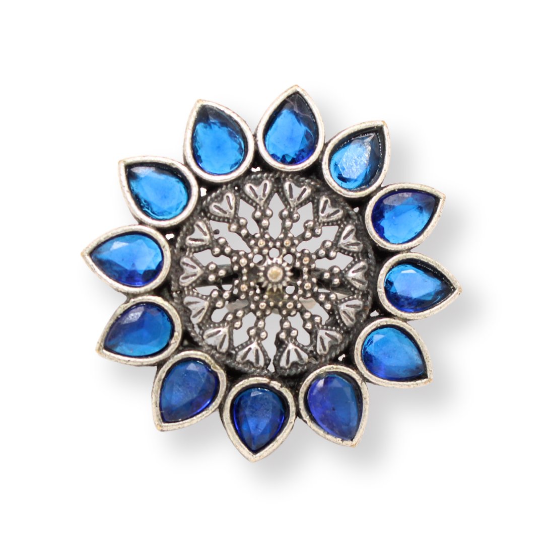 STONE RING STAR SHAPE-BLUE -Rings